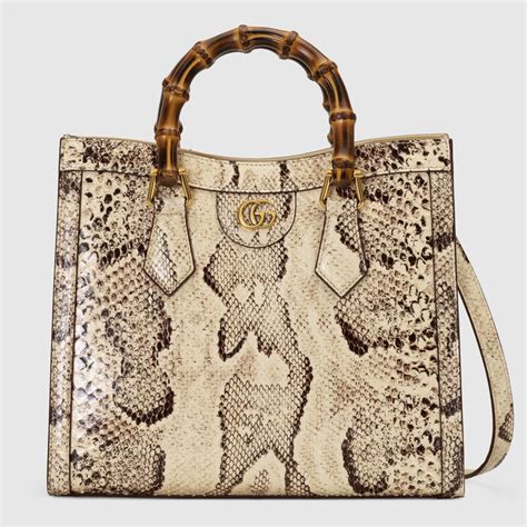 gucci python diana|Gucci Diana small python tote bag .